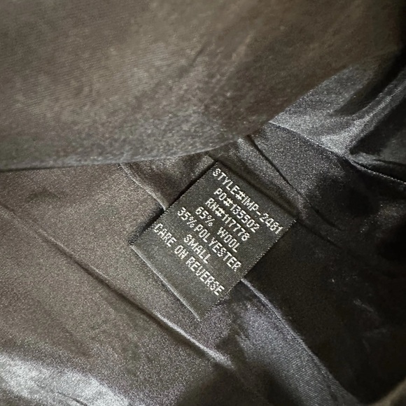 Lovestitch Coat Women's S Black Ribbed Waist Double Breasted - Picture 4 of 11